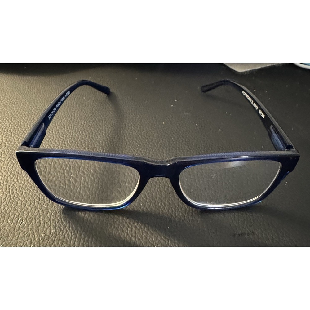 Aldi Batavia, IL Blue Clear Framed Reading Glasses Plastic 53-19-145 +3.00D